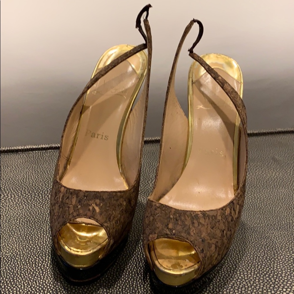 Christian Louboutin cork platform sandals